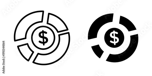 Asset allocation icon flat vector design. graphic element sign
