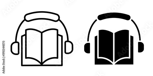 Audio book icon flat vector design. graphic element sign