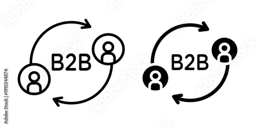 B2B icon flat vector design. graphic element sign