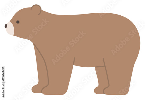 かわいいくまのベクターイラスト。熊、歩く
