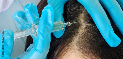 Wallpaper Mural Scalp treatment session in a modern clinic with a focus on hair restoration techniques Torontodigital.ca