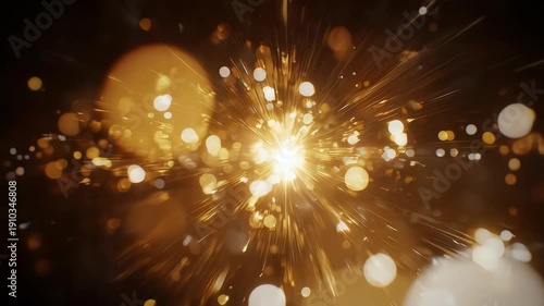 Sparkling Lights Explode in Dark Background.