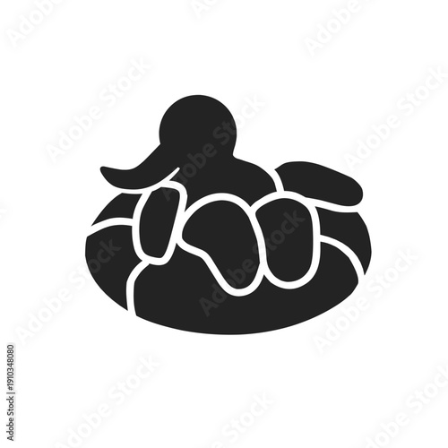 Sea turtle icon in minimal flat style. Black silhouette marine animal isolated on white background
