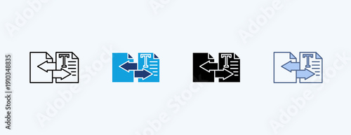 Conversion Text Multiple Icon Illustration Vector