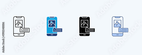 Social Caption Multiple Icon Illustration Vector