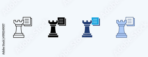 Copy Strategy Multiple Icon Illustration Vector