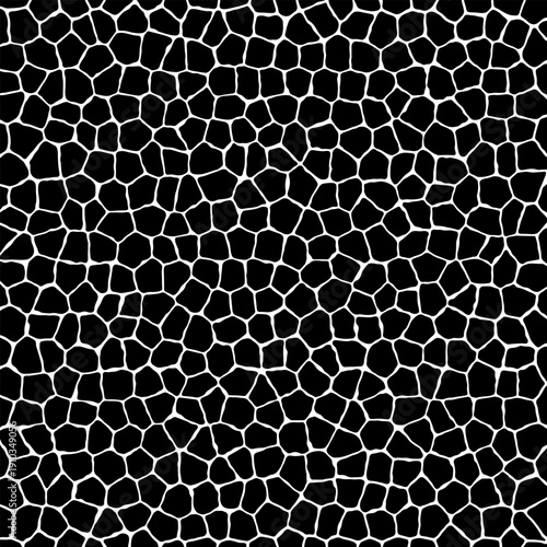 White and black voronoi style turing pattern