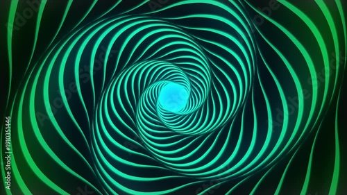 Green Metallic Spiral Vortex Loop