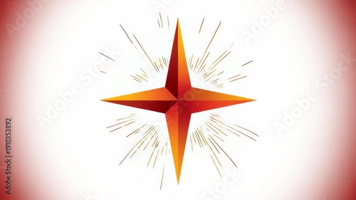 Red Star Icon Animation Video Footage.