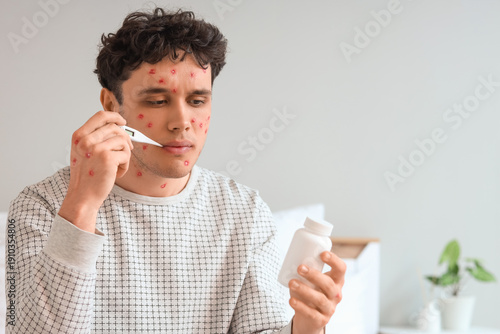 Young man ill with chickenp...