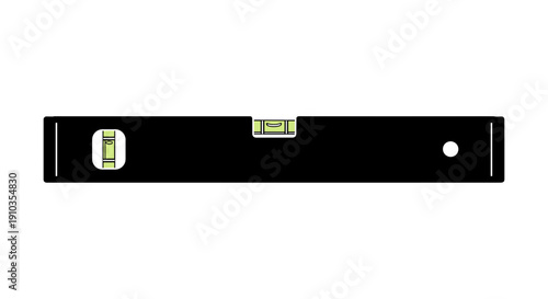 Black Precision Spirit Level Tool Closeup.