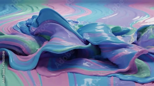 3D dreamy liquid marble background, flowing pastel neon swirls