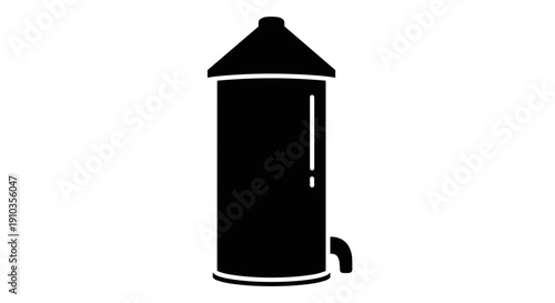 Black Silhouette of a Milk Churn.