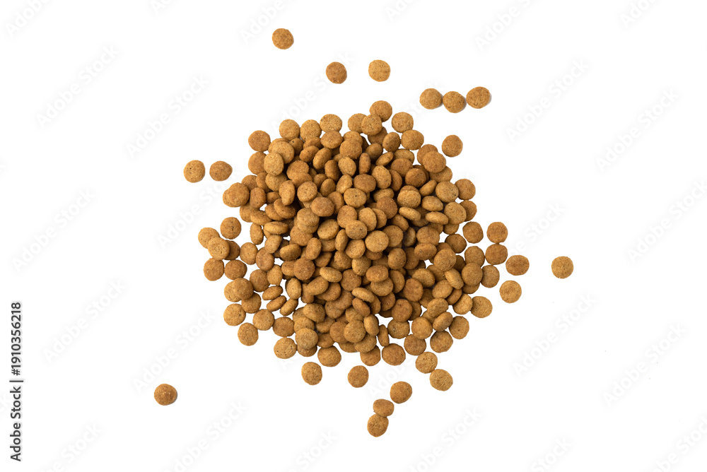 Naklejka premium Dry pet food isolated on a transparent background