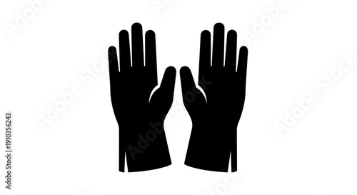 Black Work Gloves Silhouette Protection Safety.