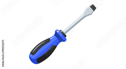 Blue and Black Screwdriver Tool Handle.