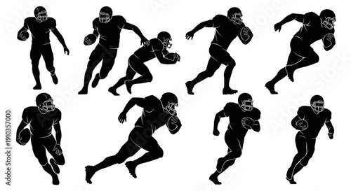 Collage of dynamic silhouette figures performing athletic motions in various poses.