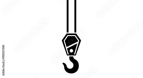 Crane Hook Suspended from Cable 1.
