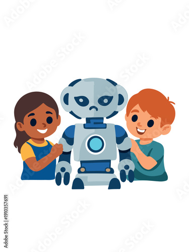 inspired pupils collaborating on robotics engineering assignment