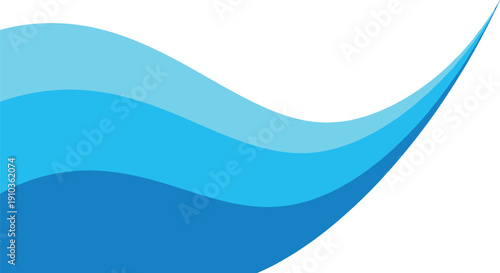 Abstract Blue Wave Background with Gradient Flowing Liquid Layers, Minimalist Sea Ripple, and Aesthetic Water Curve Vector Illustration