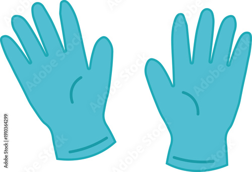 Medical nitrile gloves pair isolated safety and hygiene equipment vector illustration
