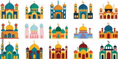 Islamic Mosque Flat Illustration
