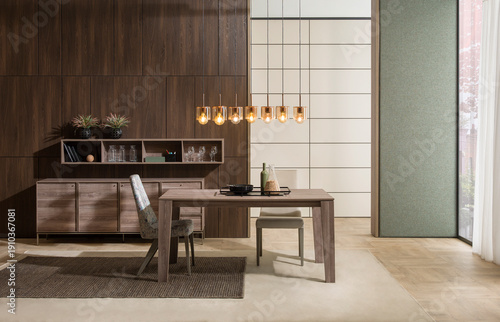 dining room and interior design designed for home office hotel