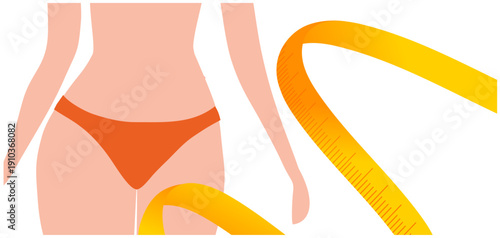 Lose weight and healthy woman concept vector illustration