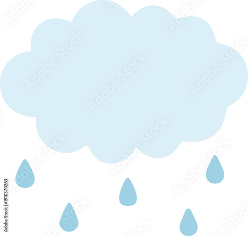 빗방울 일러스트, 비구름