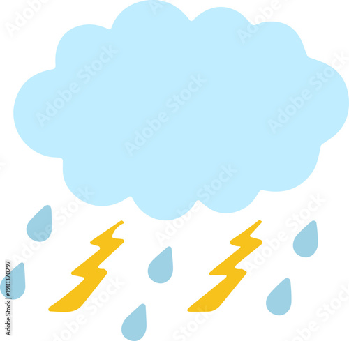 빗방울 일러스트, 비구름