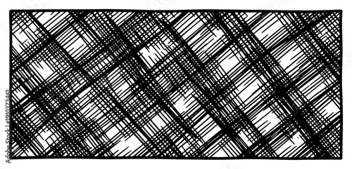 Abstract crosshatched mesh pattern in rough industrial ink style