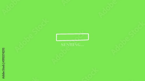 Green Screen Sending Progress Bar Animation Pixel Style 4K Status Bar Loop Chroma Key Background with Minimal HUD Digital Technology Interface Motion Video Template