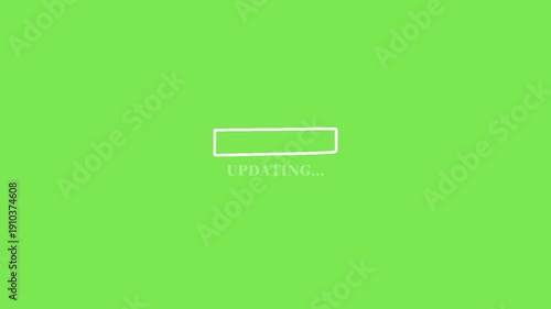 Green Screen Updating Progress Bar Animation Pixel Style 4K Status Bar Loop Chroma Key Background with Minimal HUD Digital Technology Interface Motion Video Template