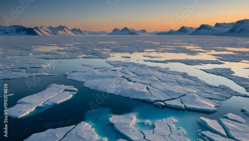 Greenland Ice Sheet from Space: Golden Hour Shadows