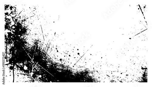 Gritty hand drawn grunge texture with heavy ink splatters and scratches background