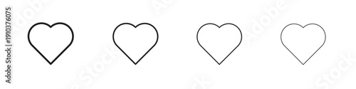 Heart icon, thin line symbols. eps 10 vector