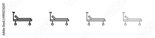 Hospital bed icon, thin line symbols. eps 10 vector