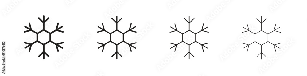 Fototapeta premium Ice icon, thin line symbols. eps 10 vector
