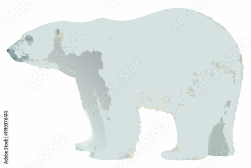 Stylized illustration of a polar bear in profile showcasing a unique aesthetic
