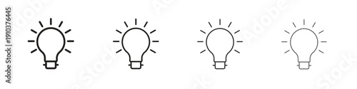 Idea icon, thin line symbols. eps 10 vector