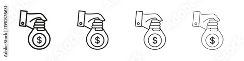 Investment icon, thin line symbols. eps 10 vector