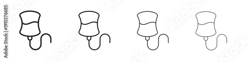 IV bag icon, thin line symbols. eps 10 vector