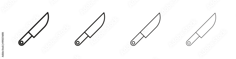 Obraz premium Kitchen knife icon, thin line symbols. eps 10 vector