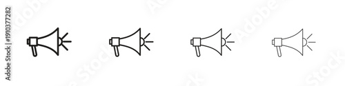 Loud Speaker icon, thin line symbols. eps 10 vector