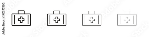 Medical kit icon, thin line symbols. eps 10 vector