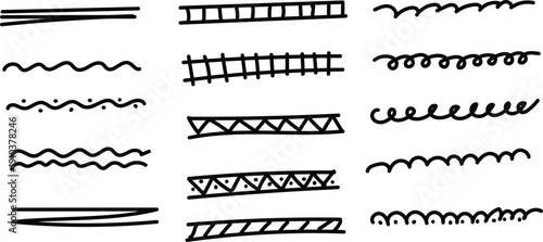 Collection of various line styles and patterns