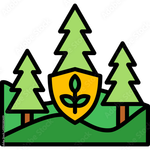 Forest Preservation lineal color icon