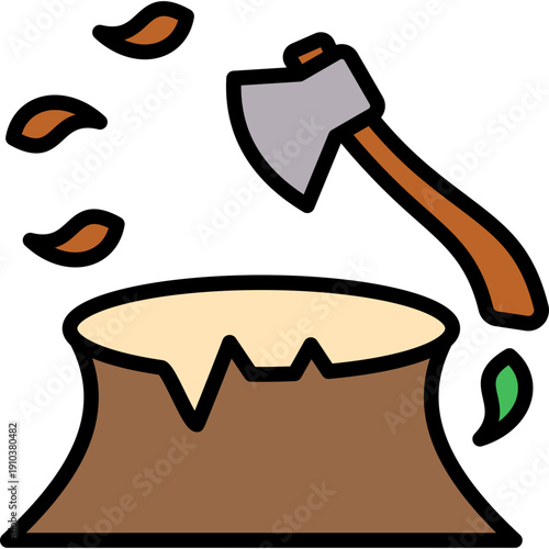 Deforestation Issue lineal color icon