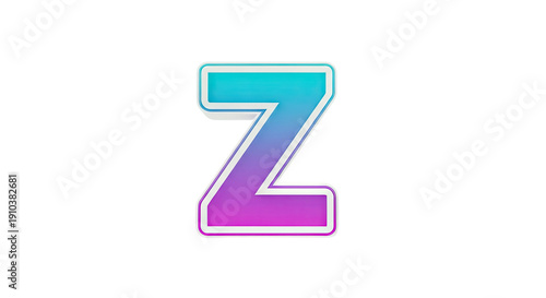 Free Download 3D Letter Z with Cyan to Magenta Gradient - GFXLoad