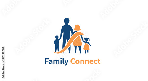Family Connect logo - a silhouette of a family with two children, representing connection and togetherness
